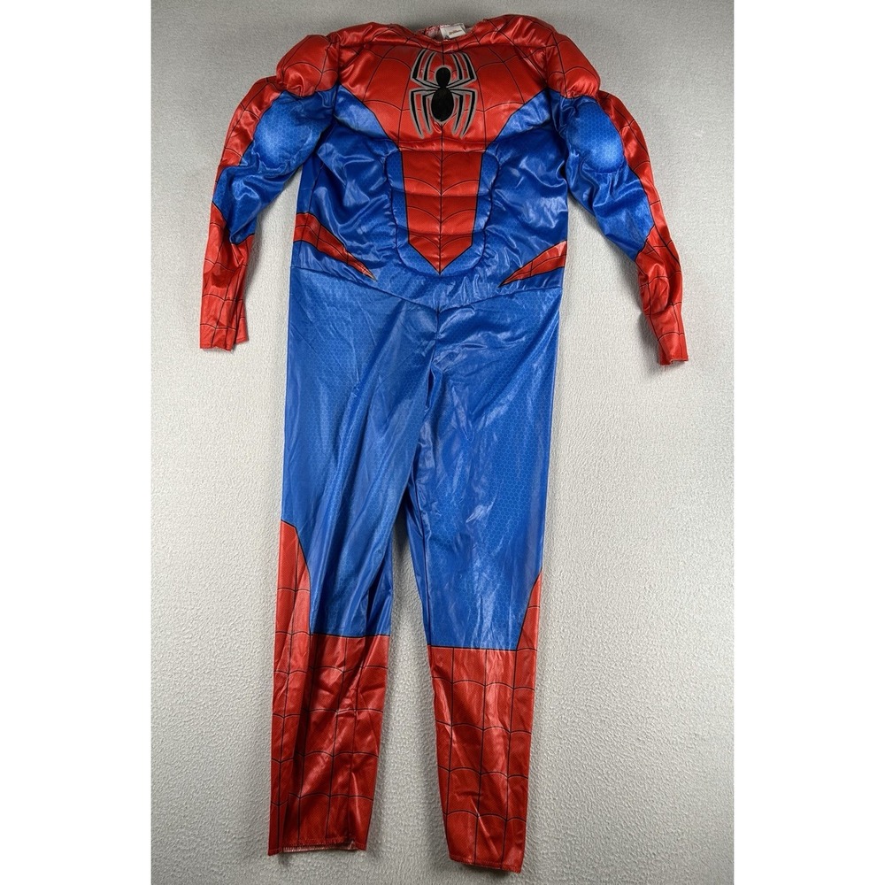 Marvel Spider-Man Kids Costume LARGE Padded Muscle Jumpsuit Halloween Costume